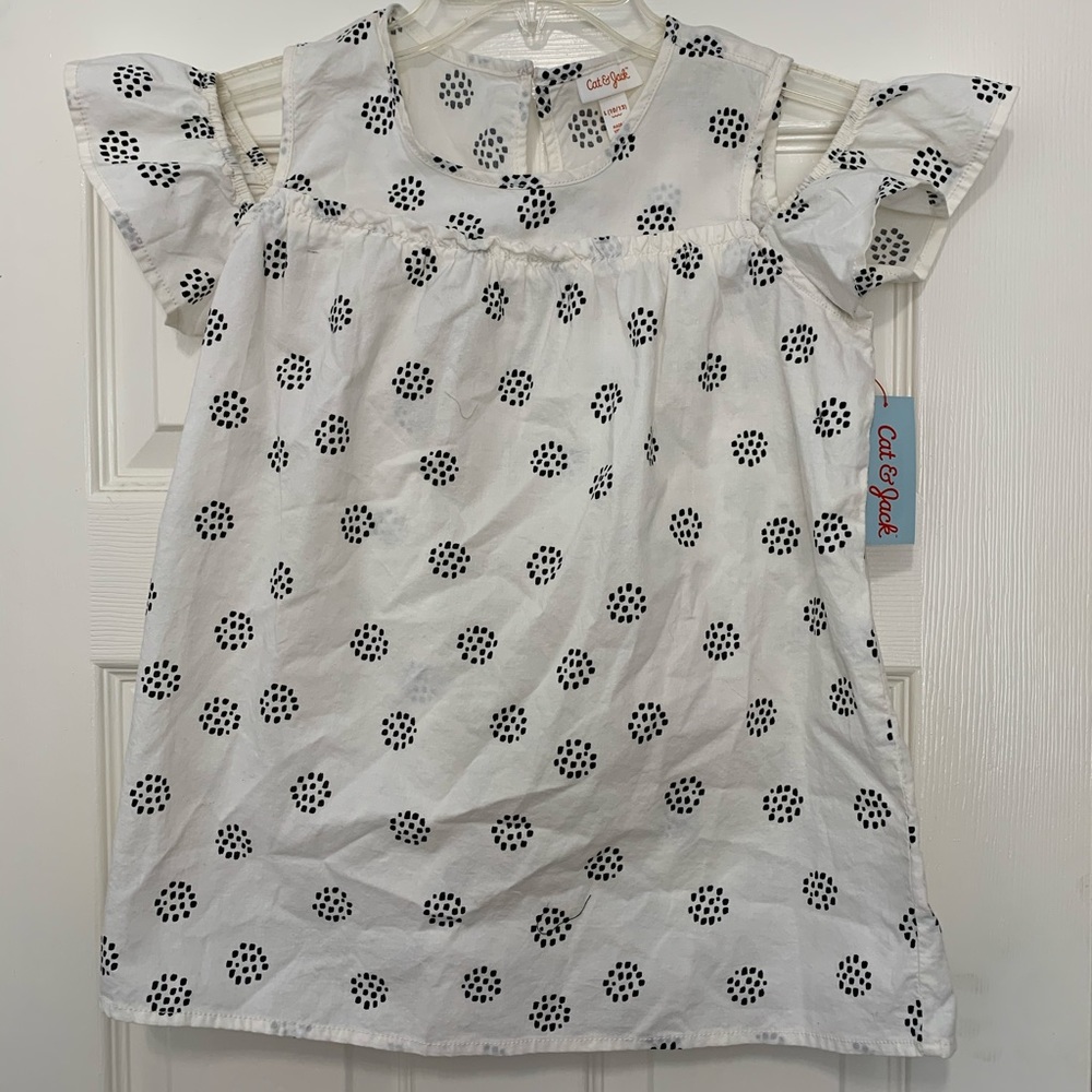 Cat & Jack girls blouse size L (10/12), BNWT white